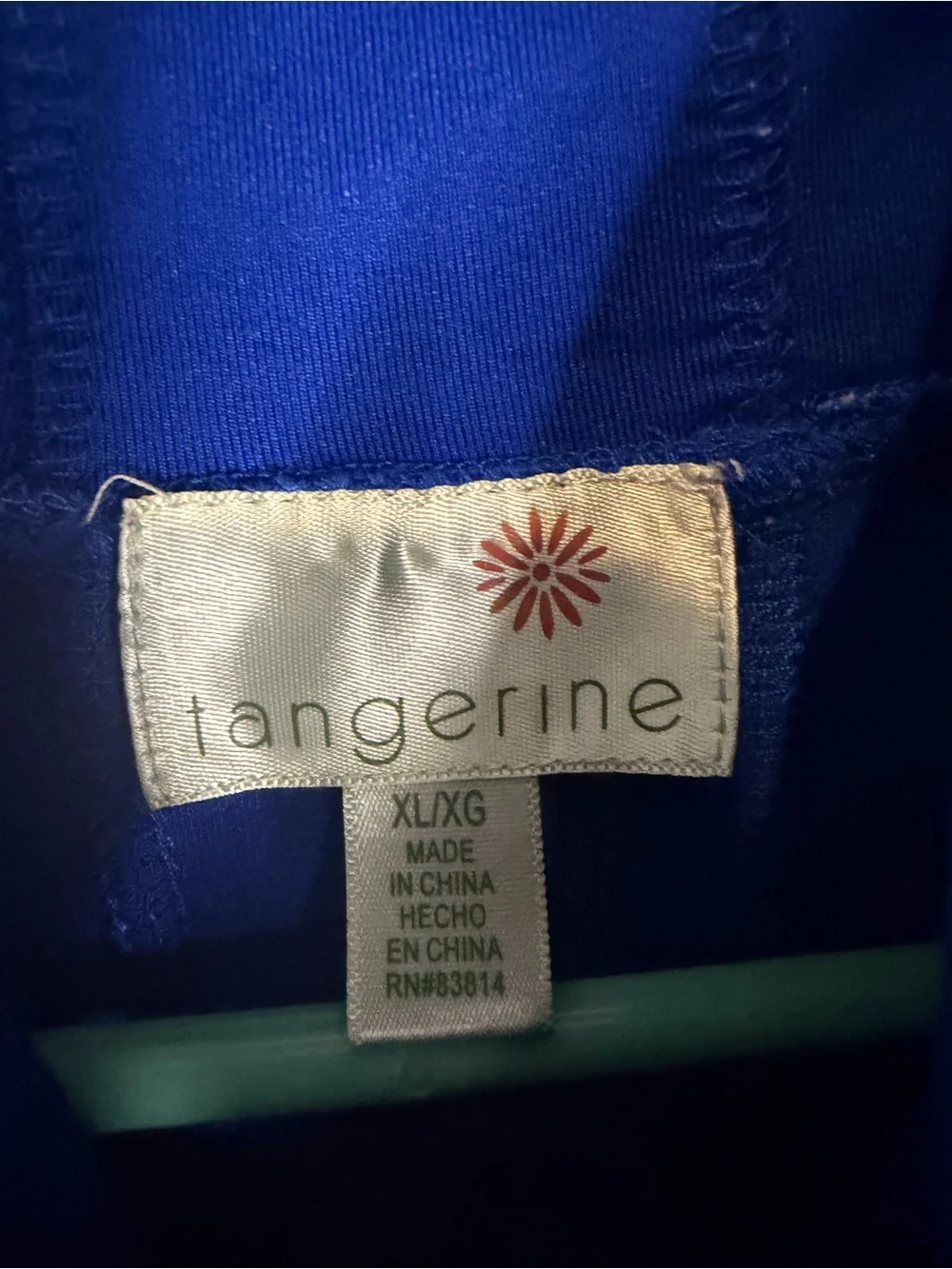 Tangerine Women's Royal Blue Full Zip Long Sleeve Lightweight Jacket Size XL